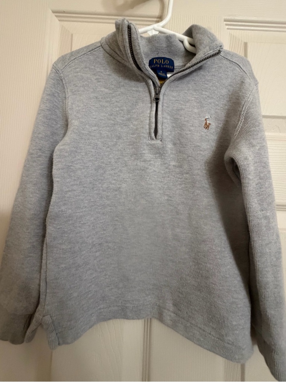Boys Polo by Ralph Lauren Gray Half-Zip Pullover Sweater